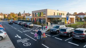 Parkoviště a vyhrazená stání u mateřské školy v Buštěhradu